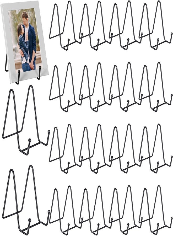 Caeuiciw 18 Pcs Plate Stands for Display, 4.5 in Metal Plate Holders Display Stands Can Be Used for Picture Stand, Book Stands for Display, Plate Display Stands, Easel, Photo Frame Stands, Plaque Stands, Black - Image 1